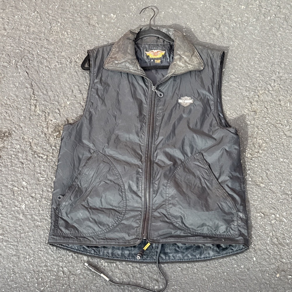 Harley Davidson Heated Vest Mens M Black 12V Thinsulate No Battery No Switch